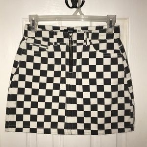 checkered skirt